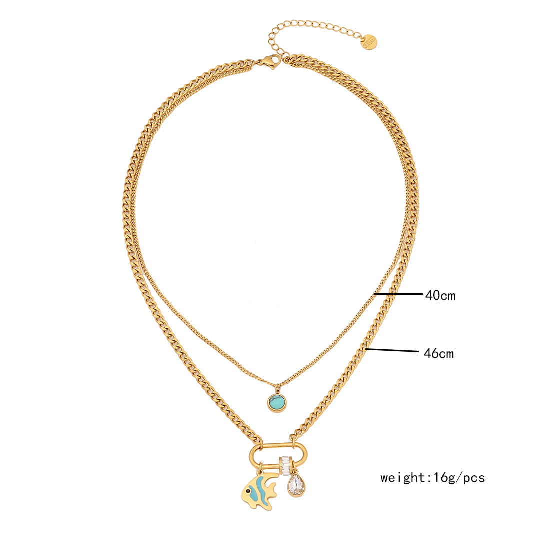 Stainless Steel Double-Layer Charm Necklace Collection