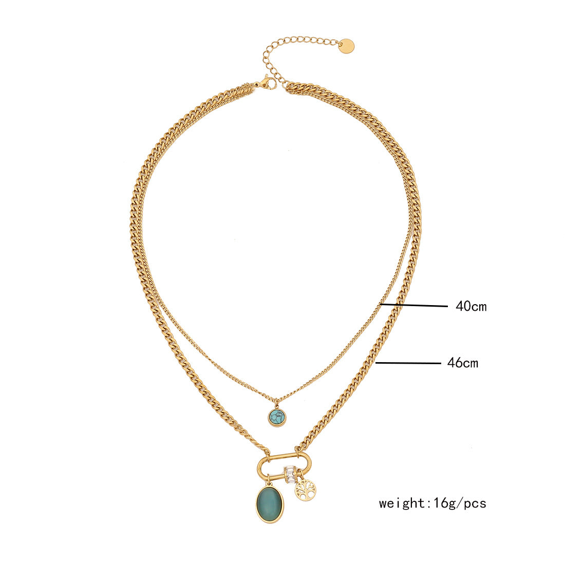 Stainless Steel Double-Layer Charm Necklace Collection