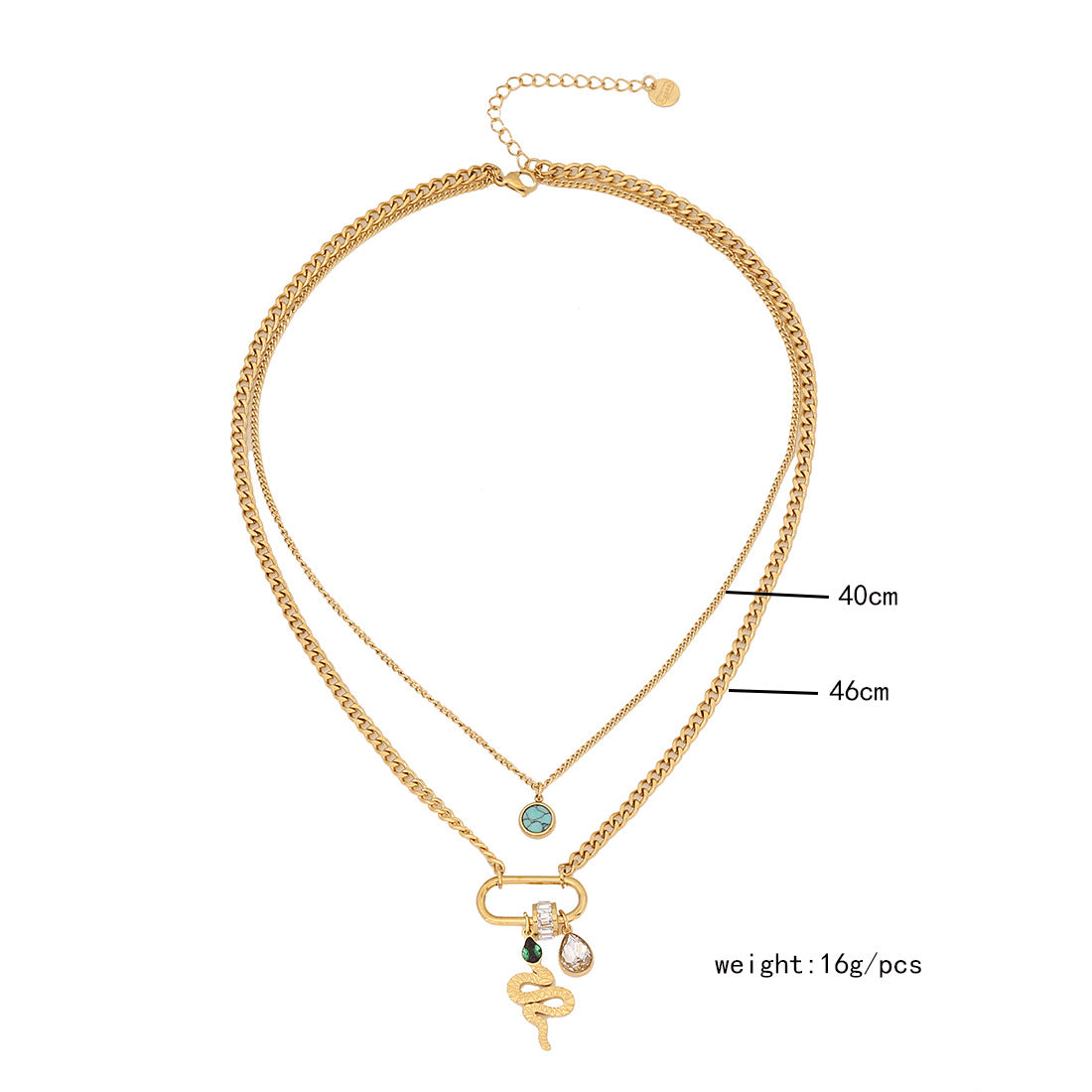 Stainless Steel Double-Layer Charm Necklace Collection