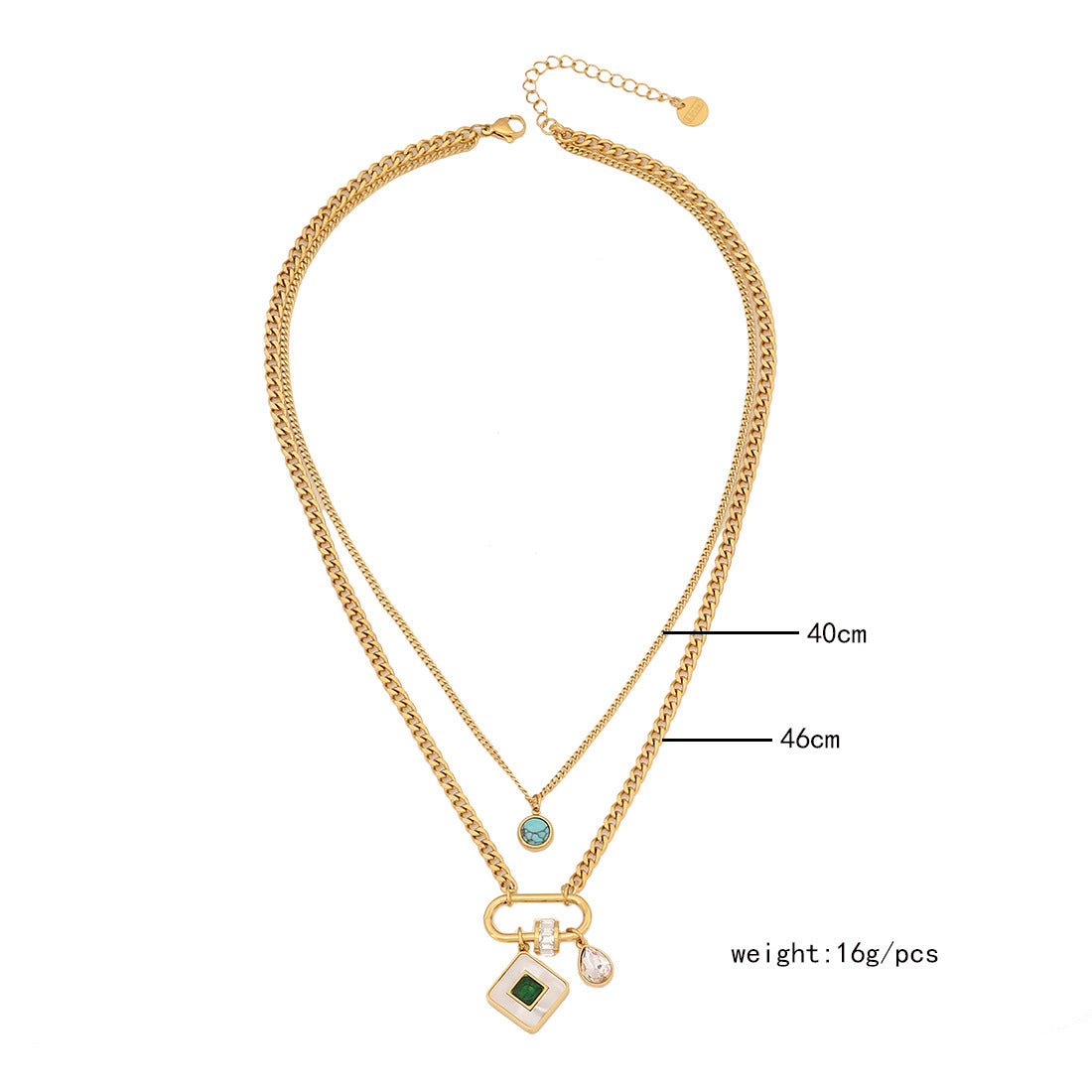 Stainless Steel Double-Layer Charm Necklace Collection