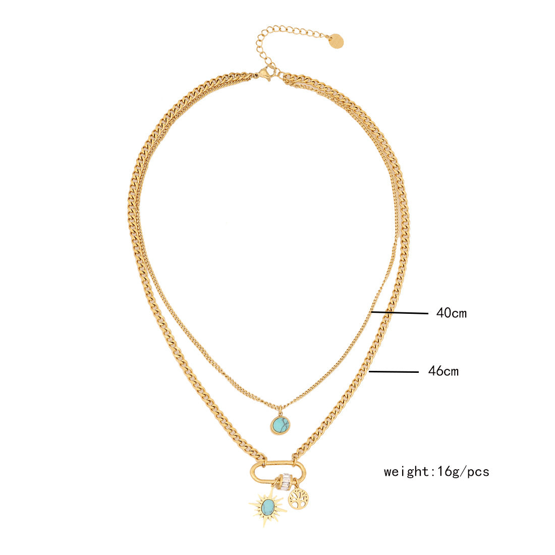 Stainless Steel Double-Layer Charm Necklace Collection
