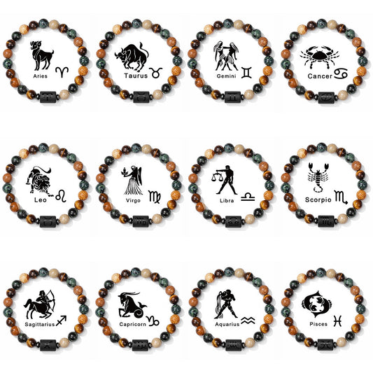 Stone Bead Zodiac Bracelet