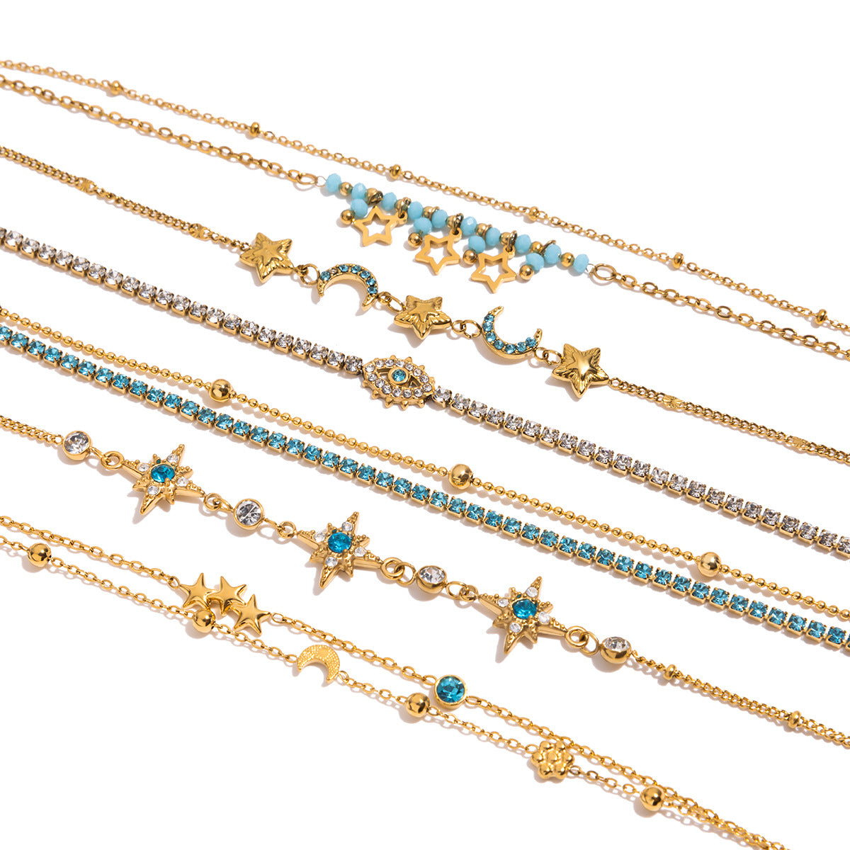 Stainless Steel Celestial Charm Bracelet Collection