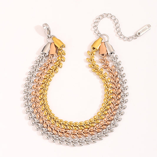 Stainless Steel Wheat Ear Chain Bracelet Collection